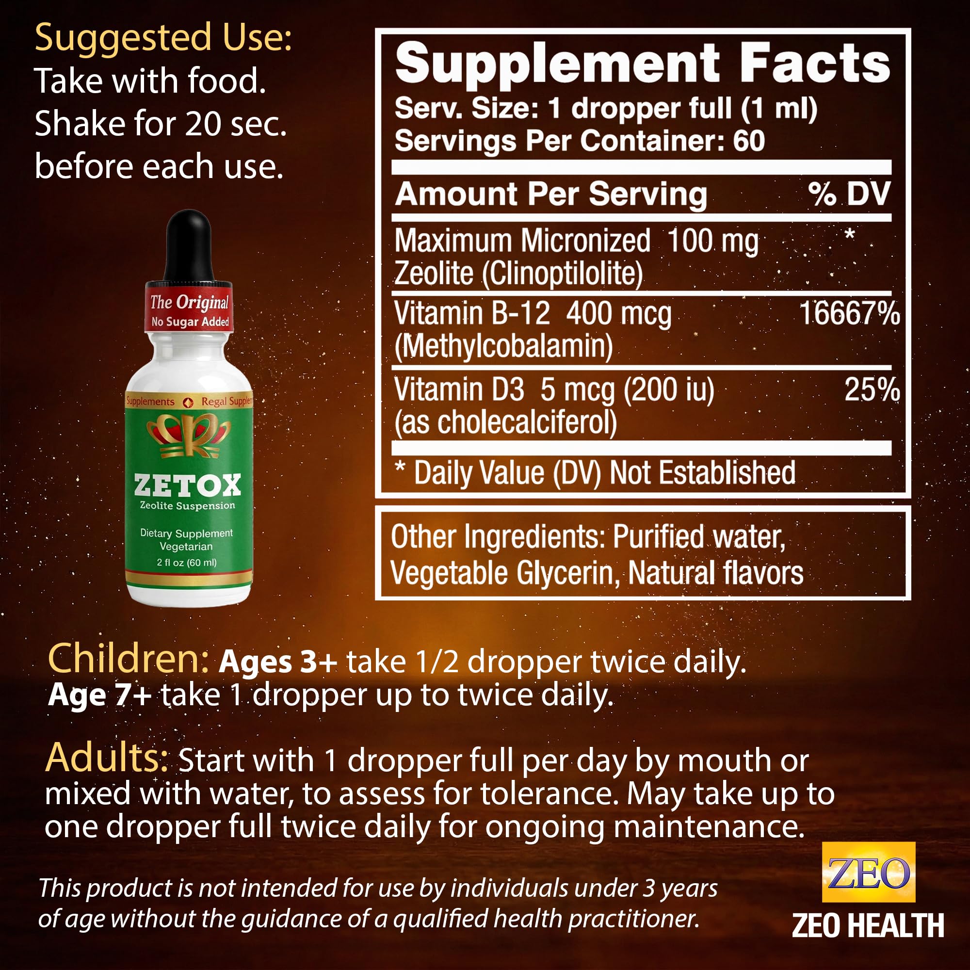 Zeo Health ZETOX comparación de tamaño en mano para escalado visual
