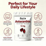 Zeria Organics etiqueta nutricional visible con información de 12 mg por dosis