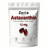 Zeria Organics frasco delantero mostrando 120 softgels y claridad del producto