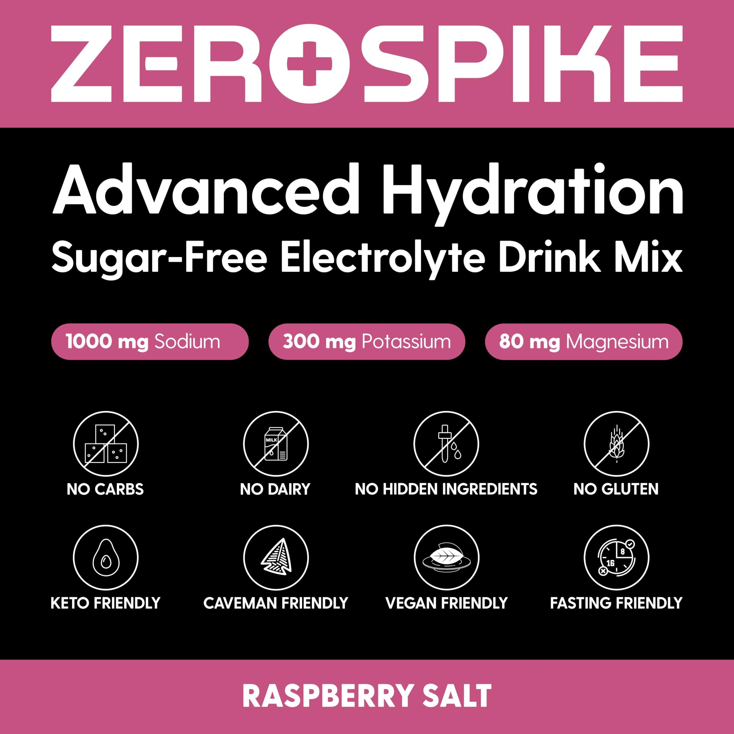 Zerospike mezcla en vaso con agua sabor frambuesa lista para beber