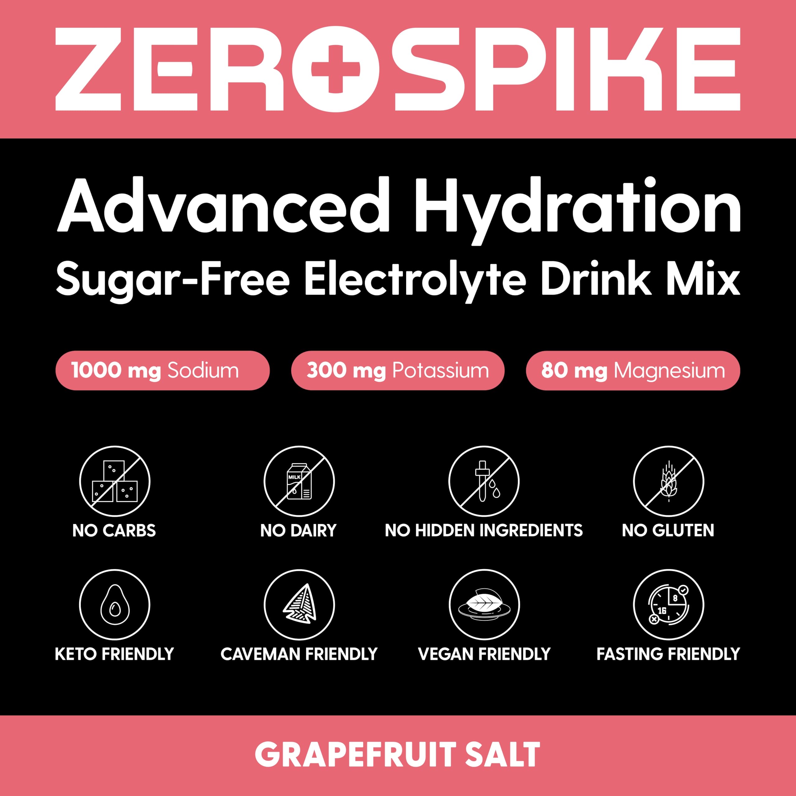 Zerospike vaso preparado con pomelo, hidratación sin calorías