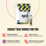 ZEST atleta en carrera consumiendo bebida para resistencia y energía