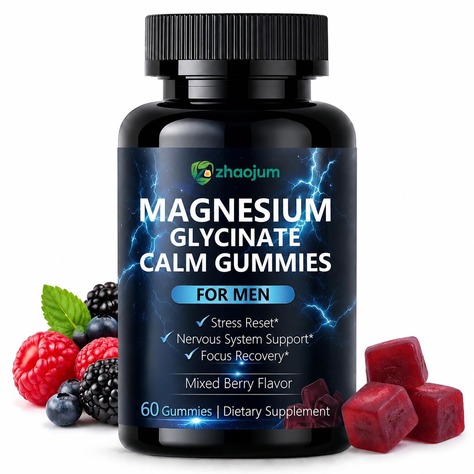 ZhaoJum envase frontal de gomitas magnesio muestra información clara