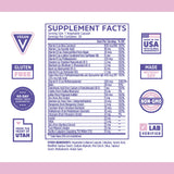 ZHOU etiqueta lateral con lista de ingredientes y valores diarios