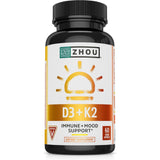 ZHOU etiqueta D3+K2 MK-7 con información clara para dosificación segura