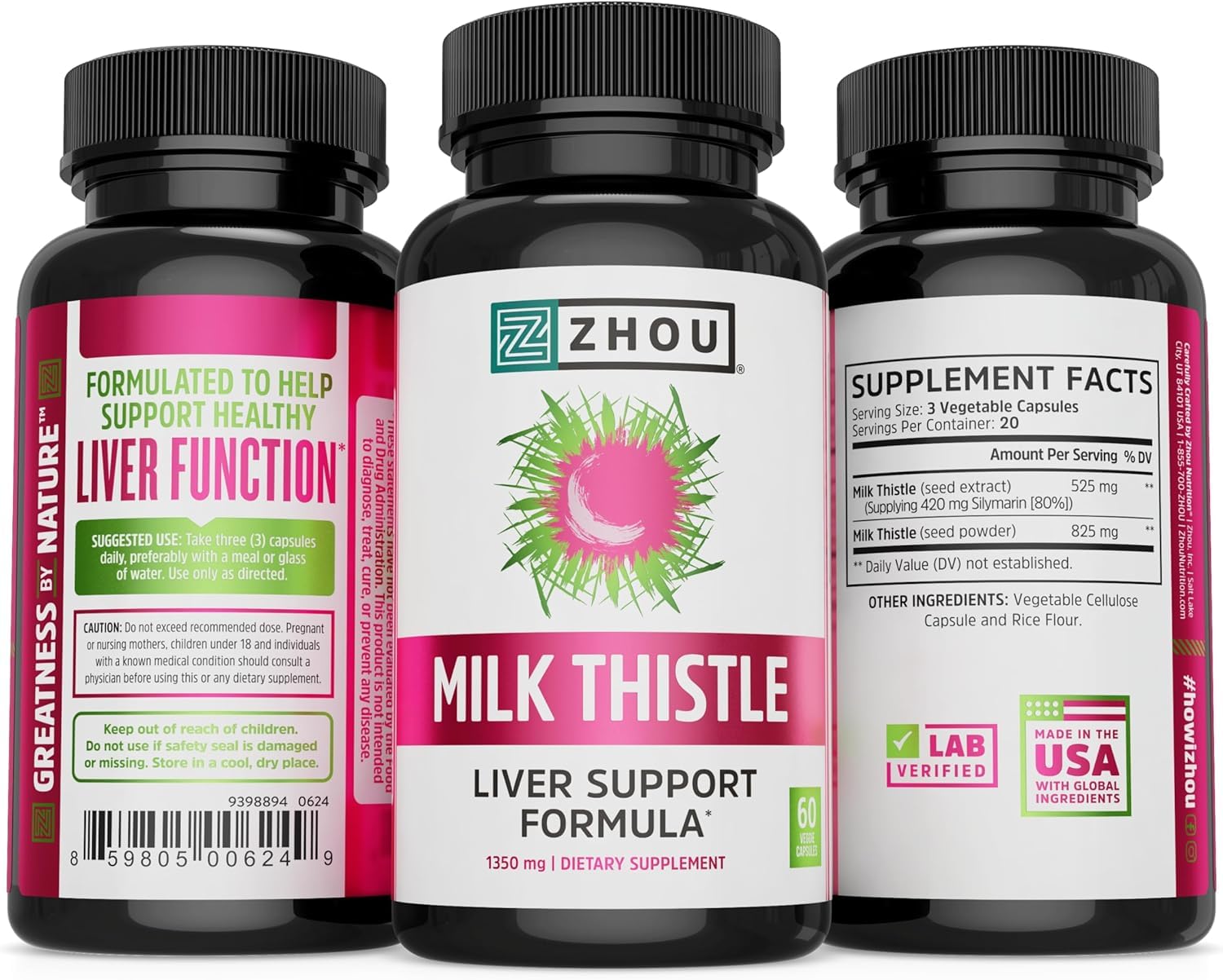 ZHOU etiqueta con información nutricional y lote, garantía de calidad y trazabilidad