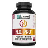 ZHOU N.O. Pro frasco frontal mostrando la marca y beneficios para la circulación