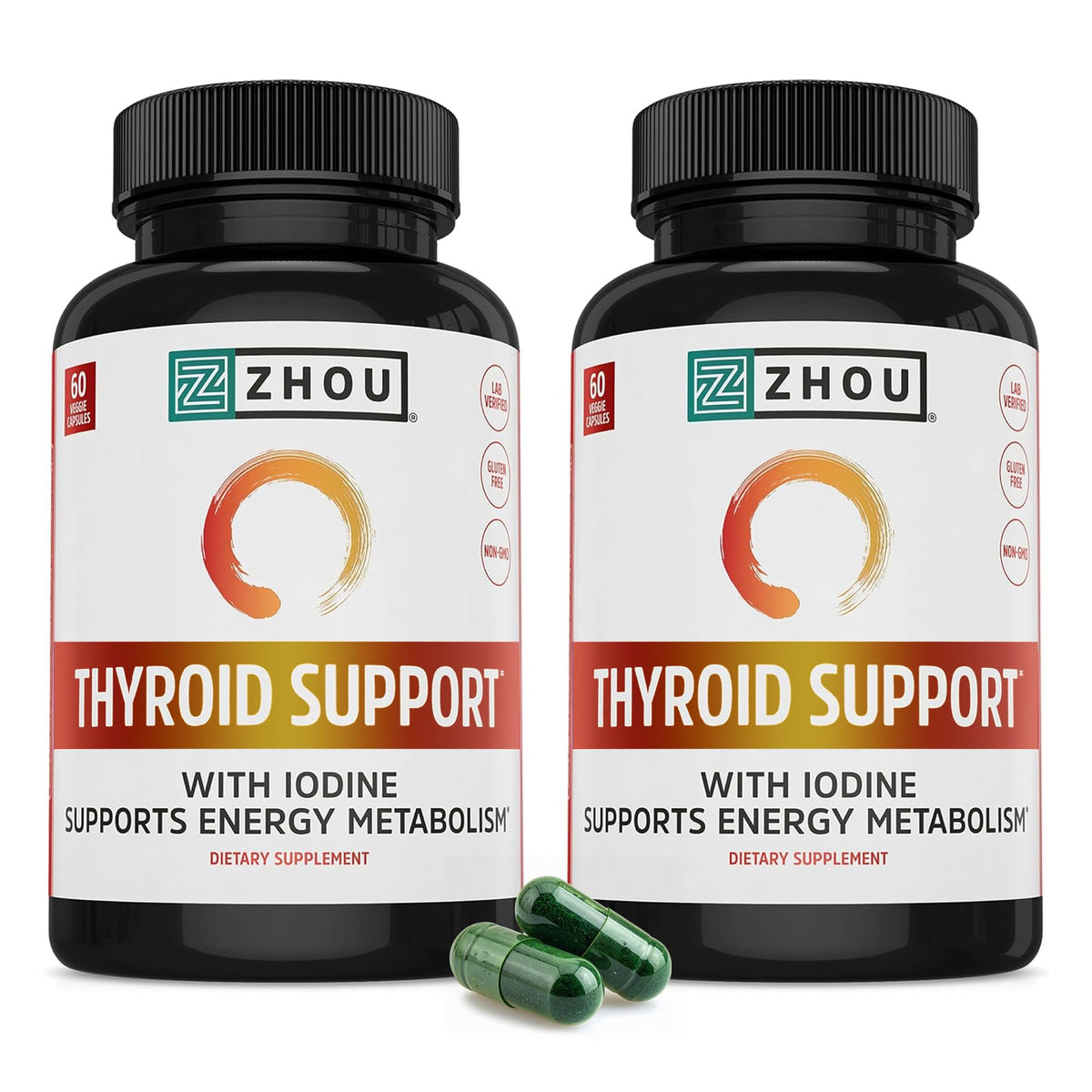 ZHOU envase frontal mostrando apoyo tiroideo y beneficios claros