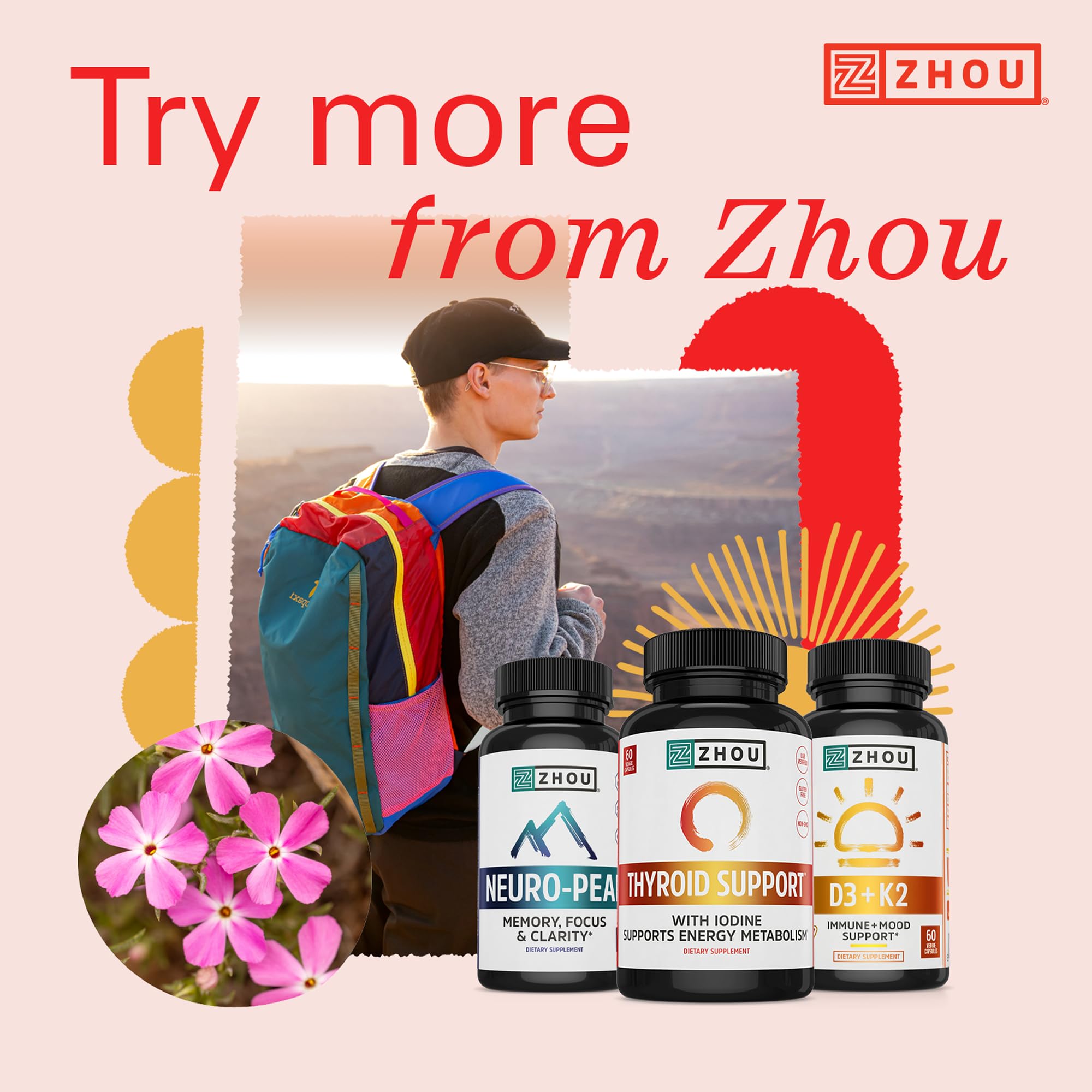 ZHOU cápsulas junto a botella de agua para uso diario conveniente