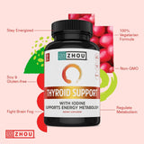 ZHOU frasco Thyroid Support frontal mostrando minerales para tiroides