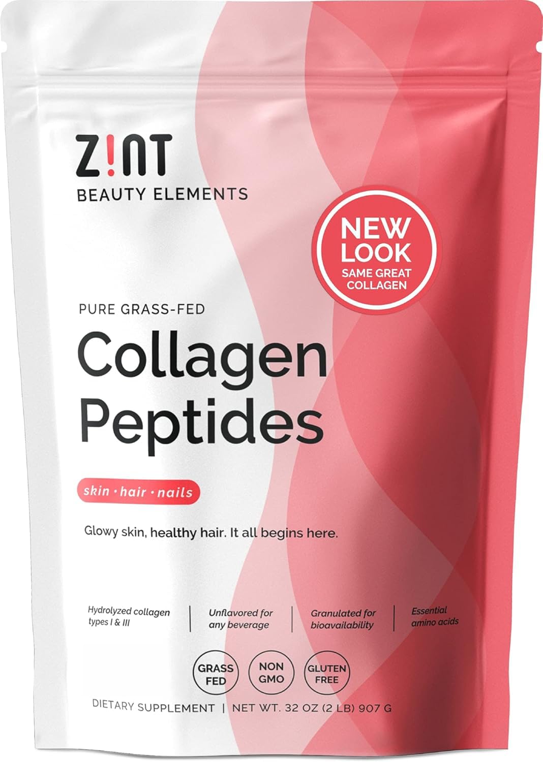 Zint envase frontal 32 oz mostrando etiqueta clara y beneficios