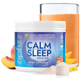 Zipfizz frente del empaque mostrando sabor durazno mango y beneficio descanso