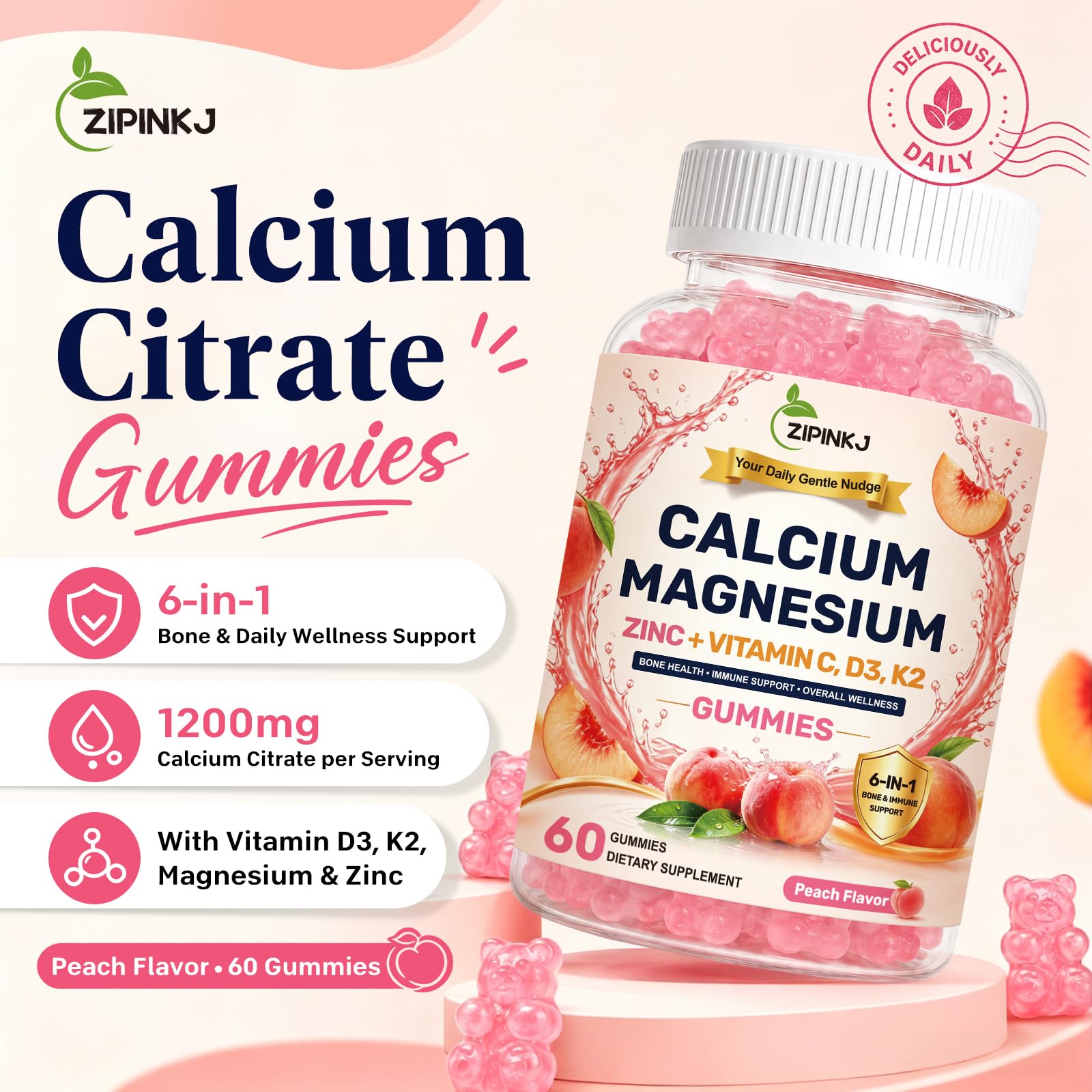 ZIPINKJ etiqueta con lista de ingredientes completos para información clara