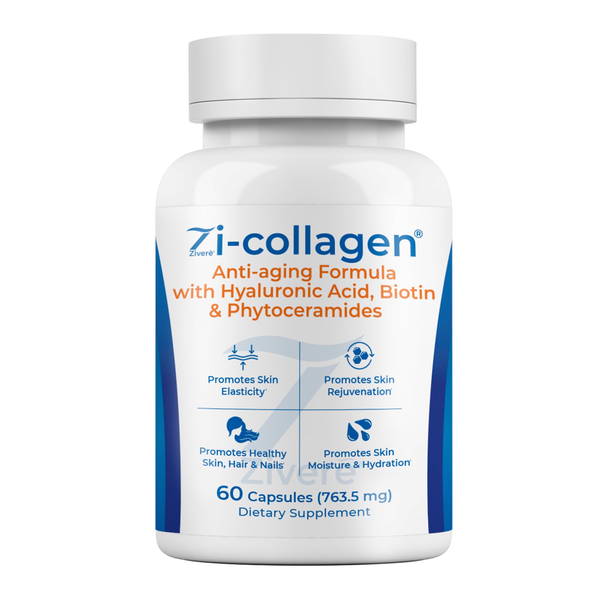 Zivere Zi-Collagen bote frontal mostrando diseño y cantidad