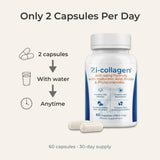 Zivere Zi-Collagen cápsulas junto a desayuno para uso diario