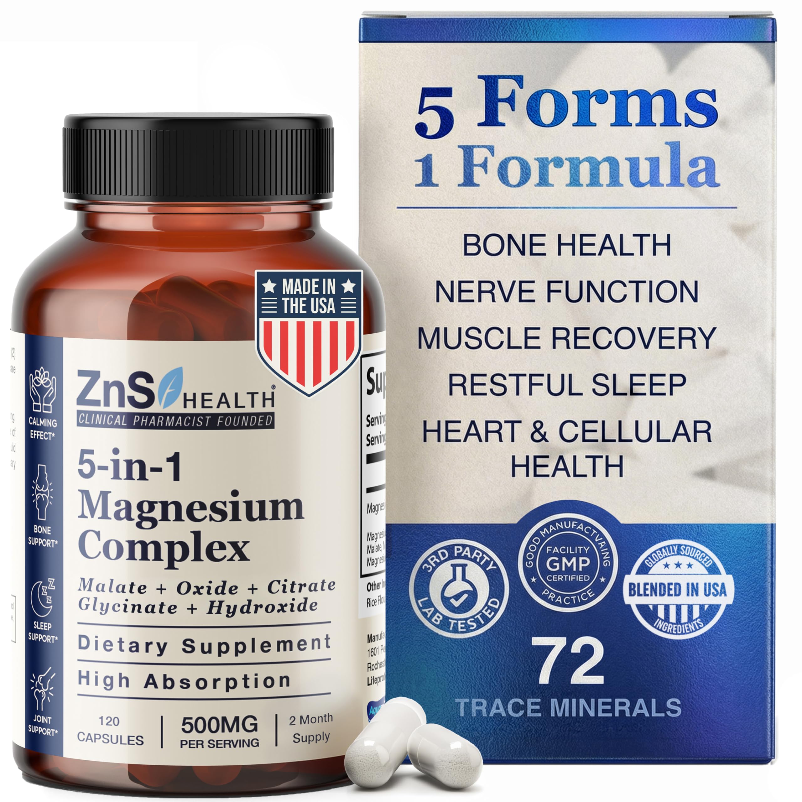 ZnS Health frasco anterior mostrando marca y formato, comunica confianza