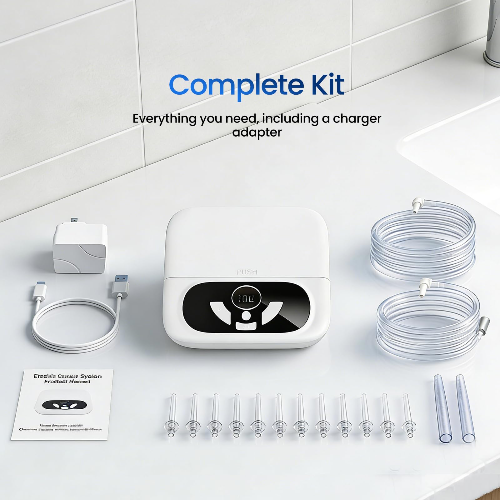 ZoCCee accesorios empaquetados incluyendo cables USB‑C, adaptador y manual