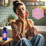 Zongle Therapeutics mezcla facial con aceite portador mostrando aplicación segura