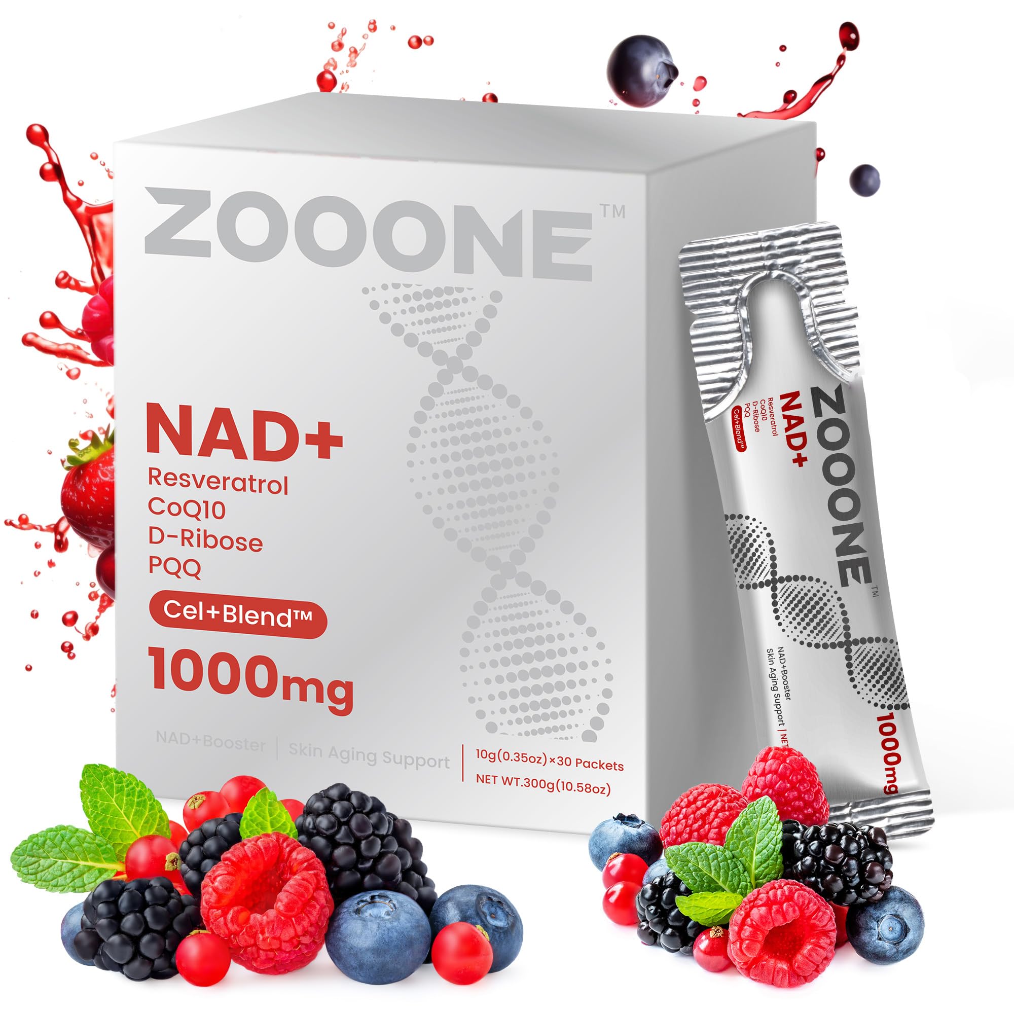 zooone caja abierta con 30 sobres para suministro mensual portátil