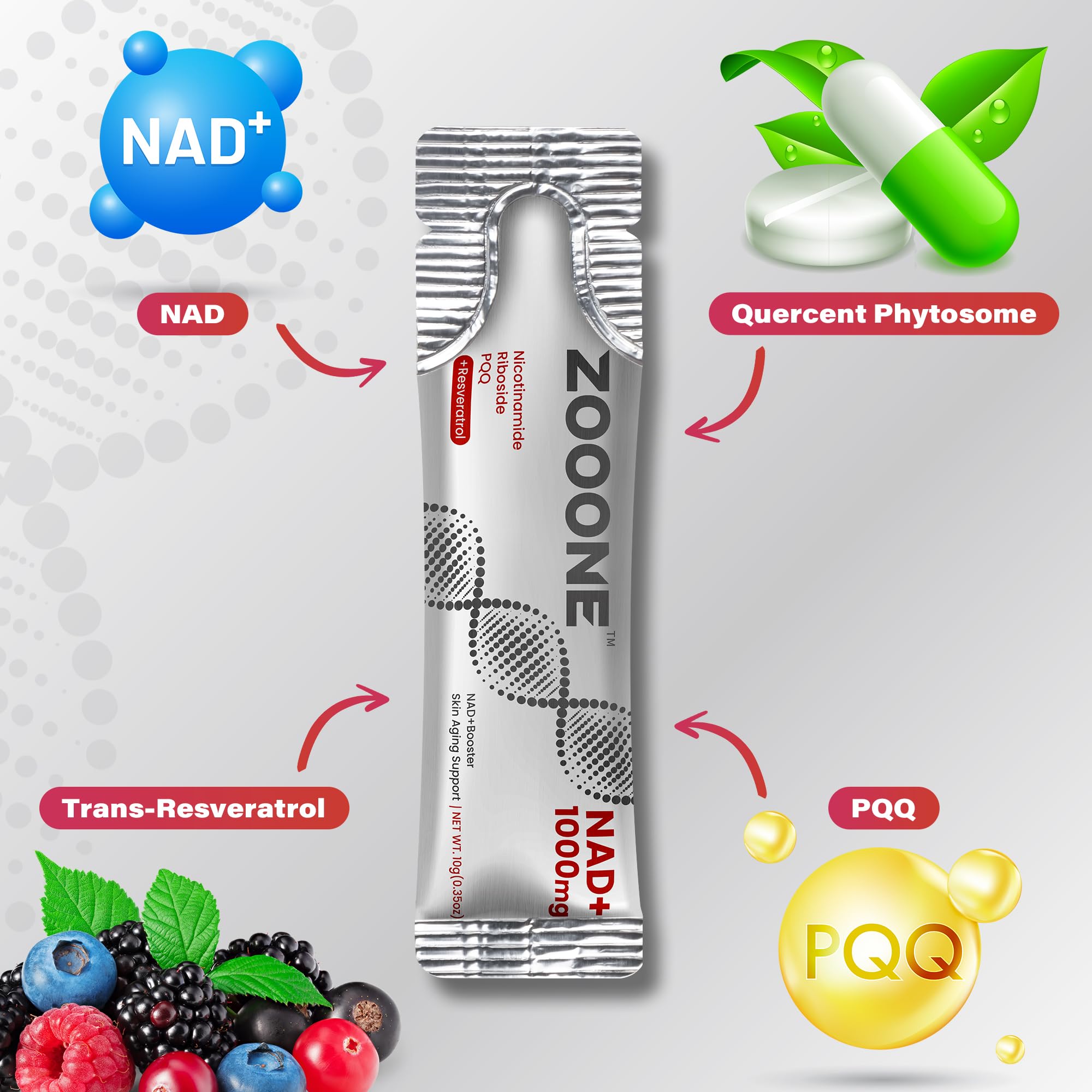 zooone primer plano del líquido berry para rápida absorción