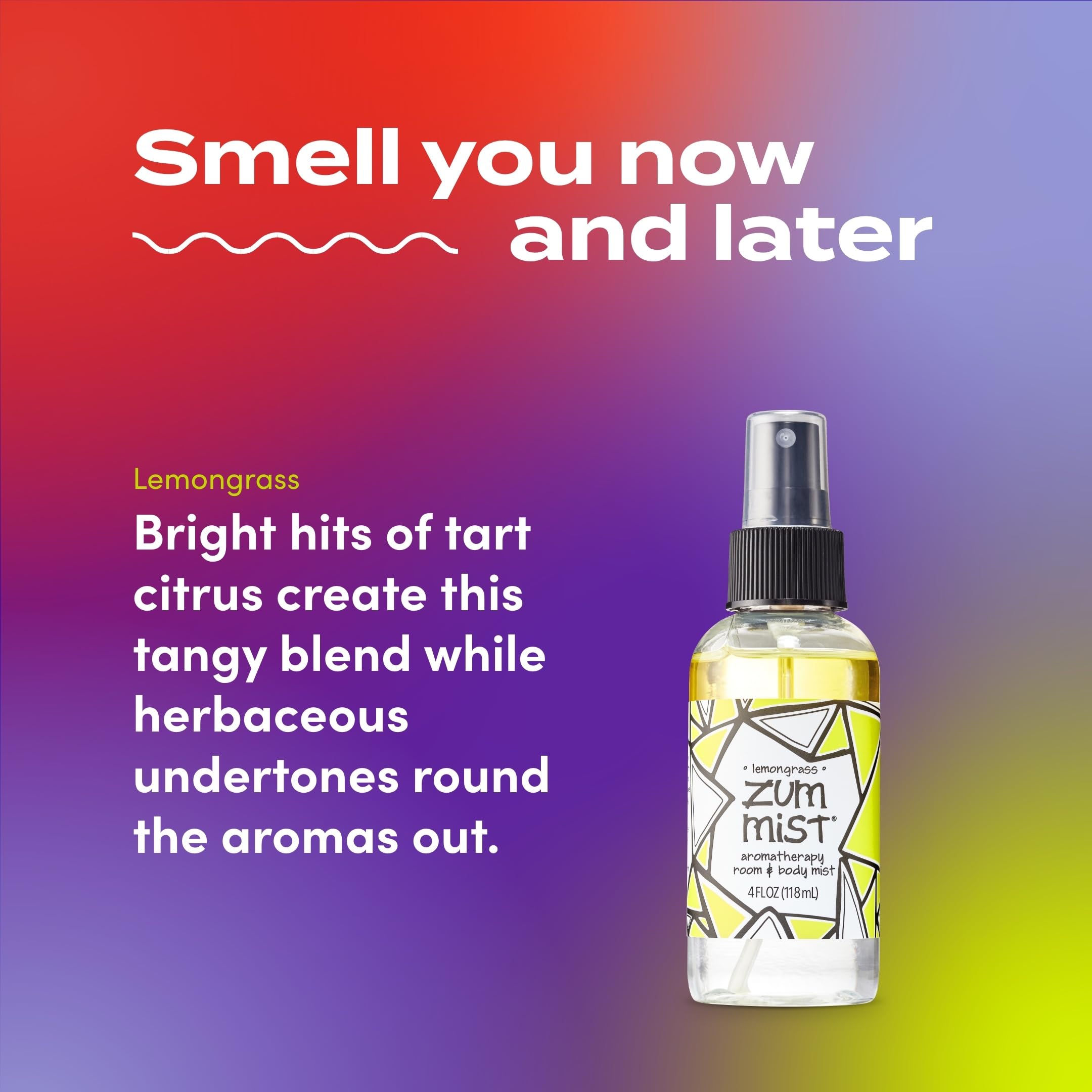 Niebla de Zum Mist Lemongrass en primer plano, refresca ambientes rápidamente