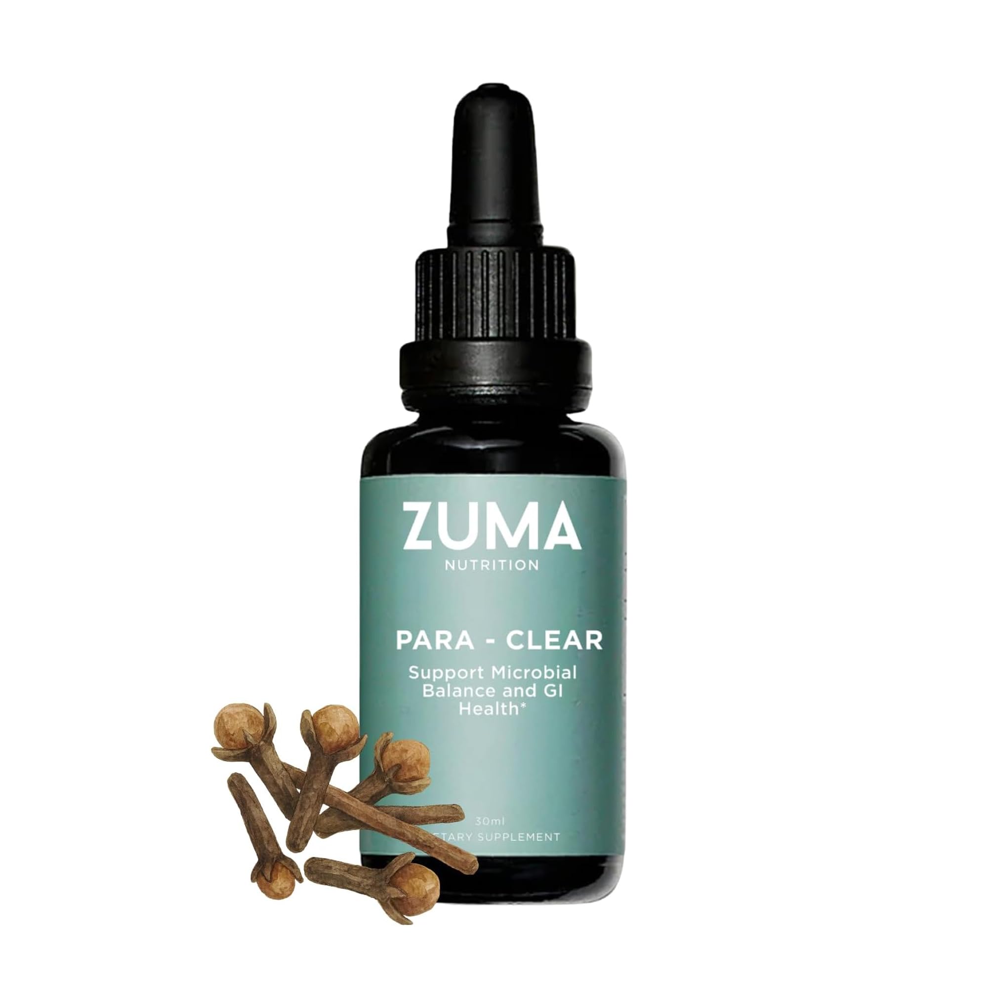 Zuma Nutrition frasco delantero mostrando diseño y claridad del producto