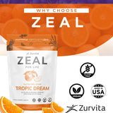 Zurvita lata junto a una mano para comparar tamaño y porción