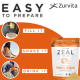 Zurvita bebida Tropic Dream en ambiente lifestyle apoyando rutina diaria