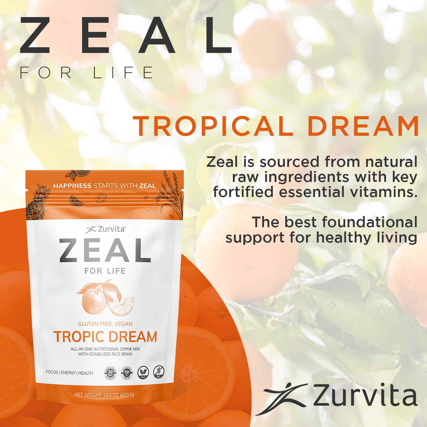 Zurvita Tropic Dream mezclado antes del entrenamiento para energía sostenida