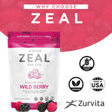 Zurvita Zeal etiqueta del envase con información de ingredientes clave