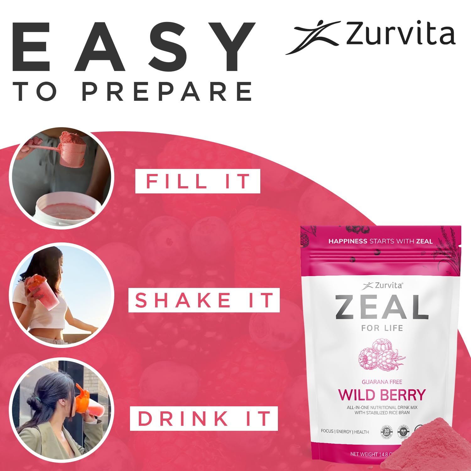 Batido de Zurvita Zeal en mesa de desayuno, Zurvita apoya rutinas cotidianas