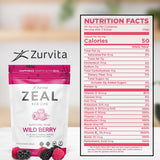 Zurvita Zeal polvo detalle de textura fina para disolución rápida