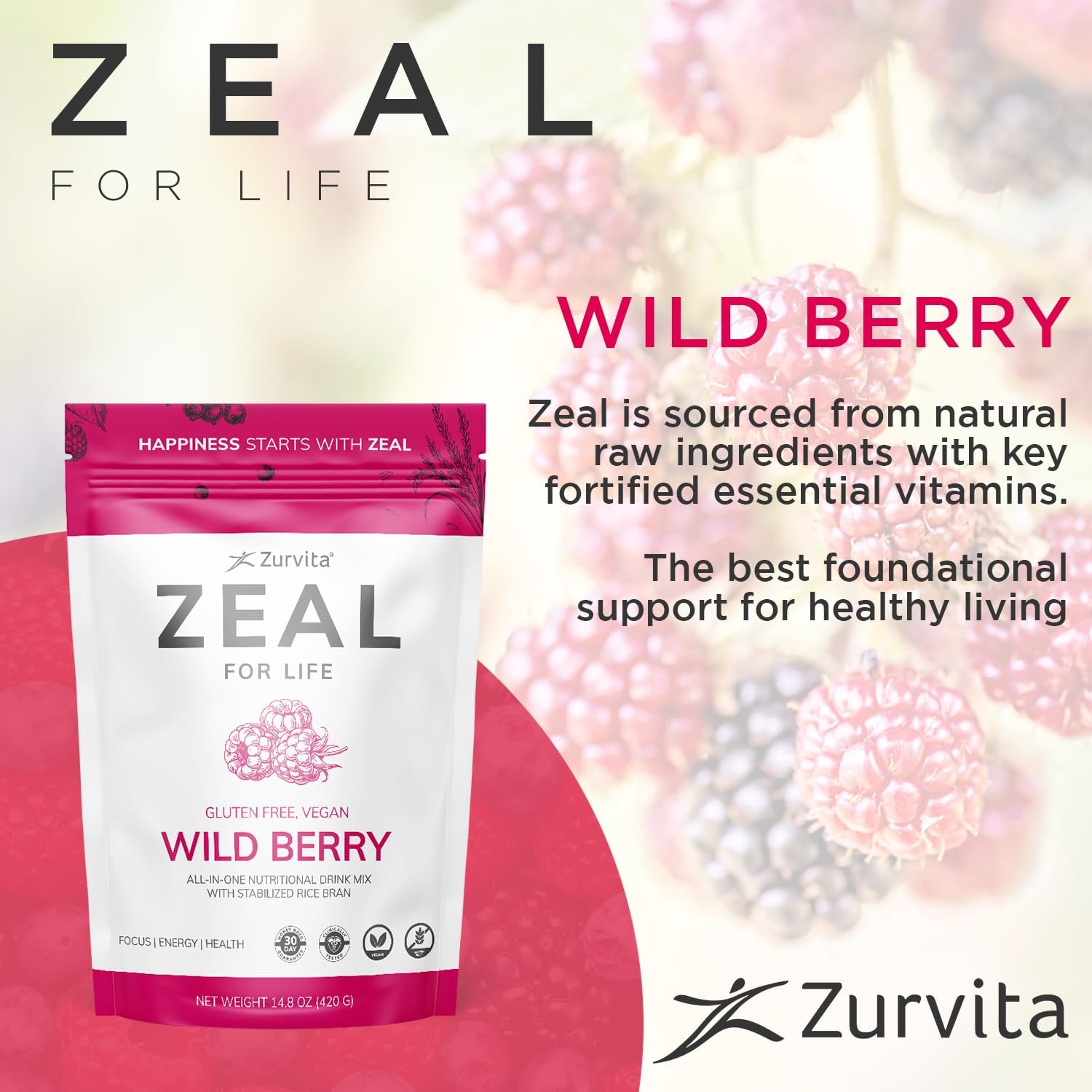 Zurvita Zeal vaso preparado con bebida fría y beneficio de energía