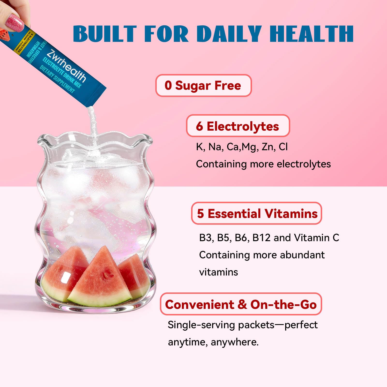 Comparación de tamaño Zwrhealth stick junto a una botella para escala y portabilidad