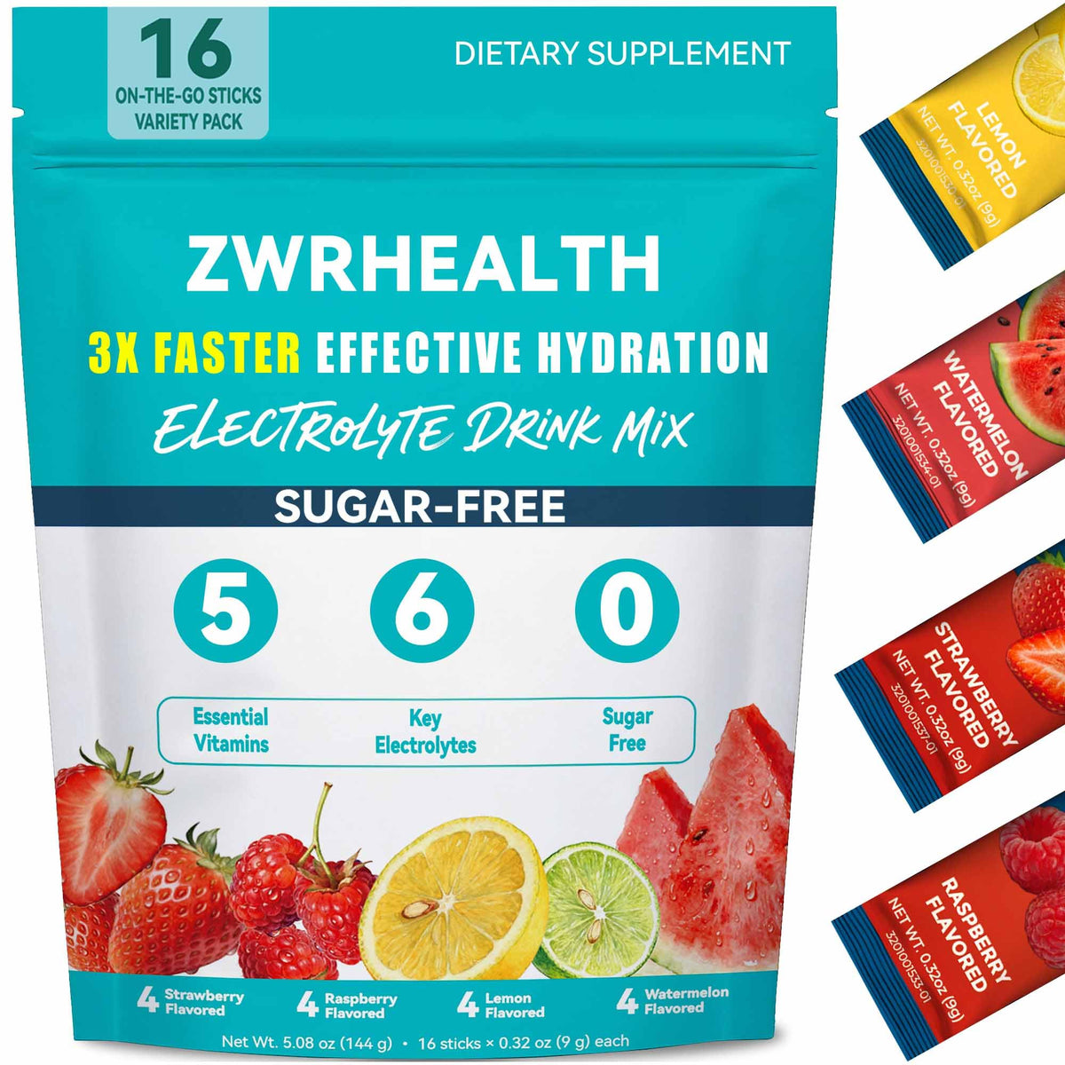 Zwrhealth frente del empaque mostrando variedad y conveniencia