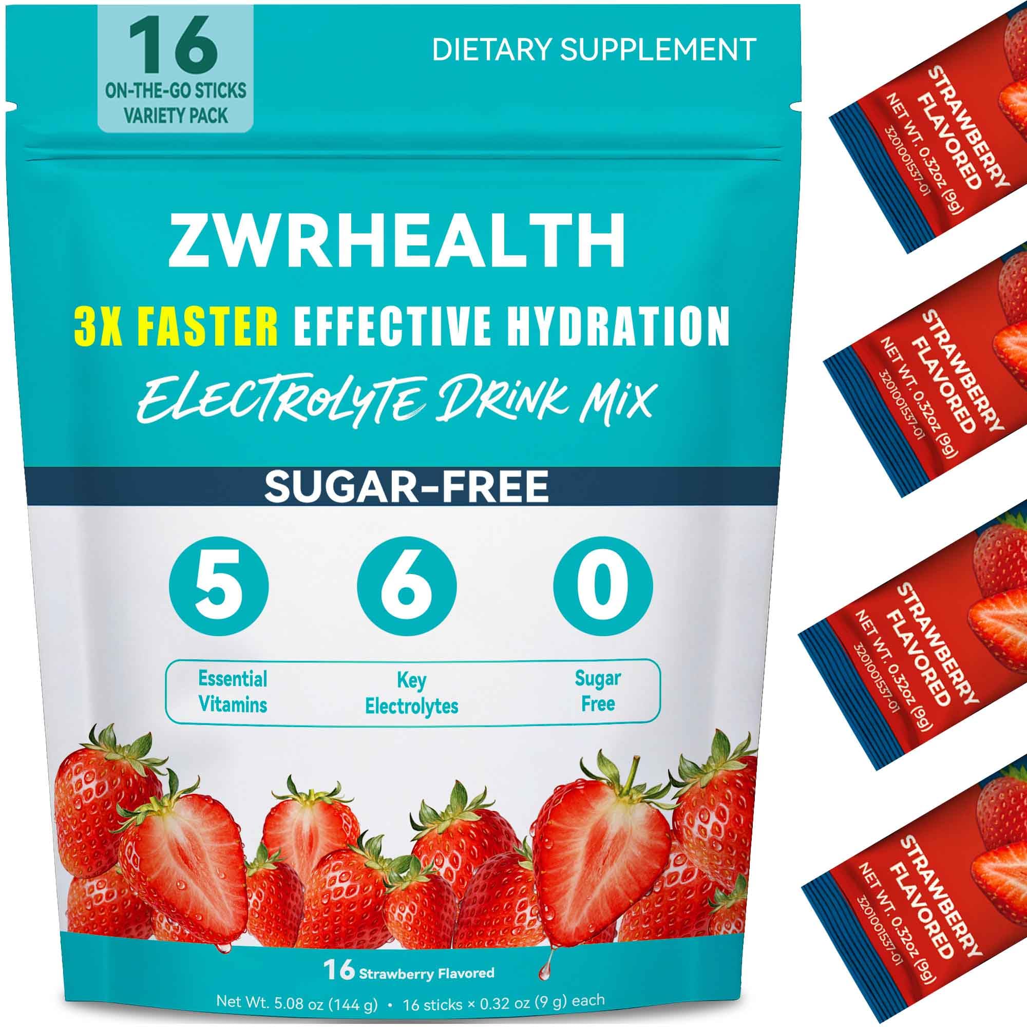 Zwrhealth frente del empaque mostrando sobres y beneficios rápidos