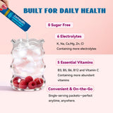 Zwrhealth etiqueta nutricional con electrolitos y vitaminas claras