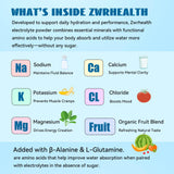 Zwrhealth mezcla disuelta en botella, hidratación instantánea visual