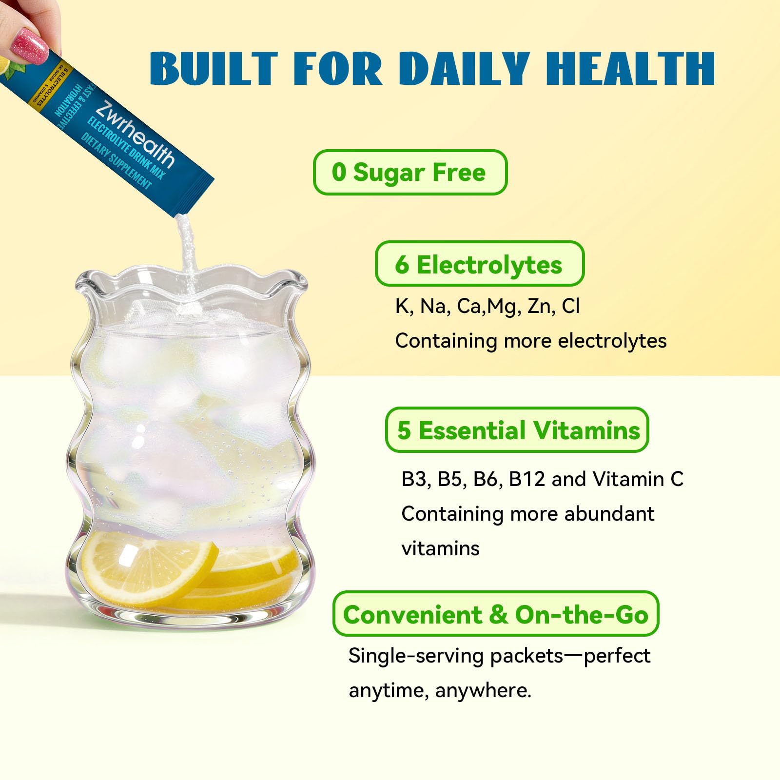 Zwrhealth cuatro sabores alineados: fresa, frambuesa, limón y sandía