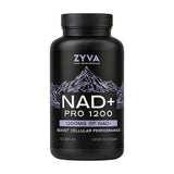 ZYVA frasco frontal mostrando NAD+ Pro 1200, presentación clara y profesional