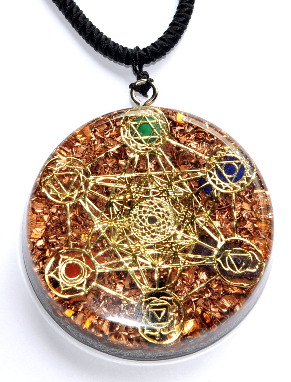 ZZYBIA vista frontal del colgante Metatron con presencia decorativa