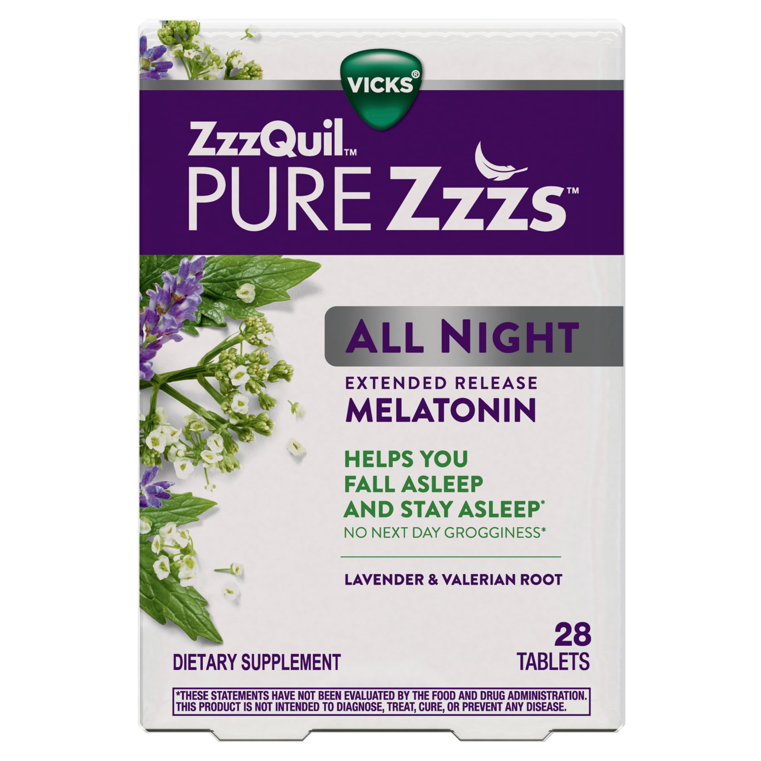 Caja ZzzQuil abierta mostrando blíster y distribución interna del producto