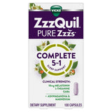 ZzzQuil ingredientes dispersos mostrando melatonina y apoyo combinado