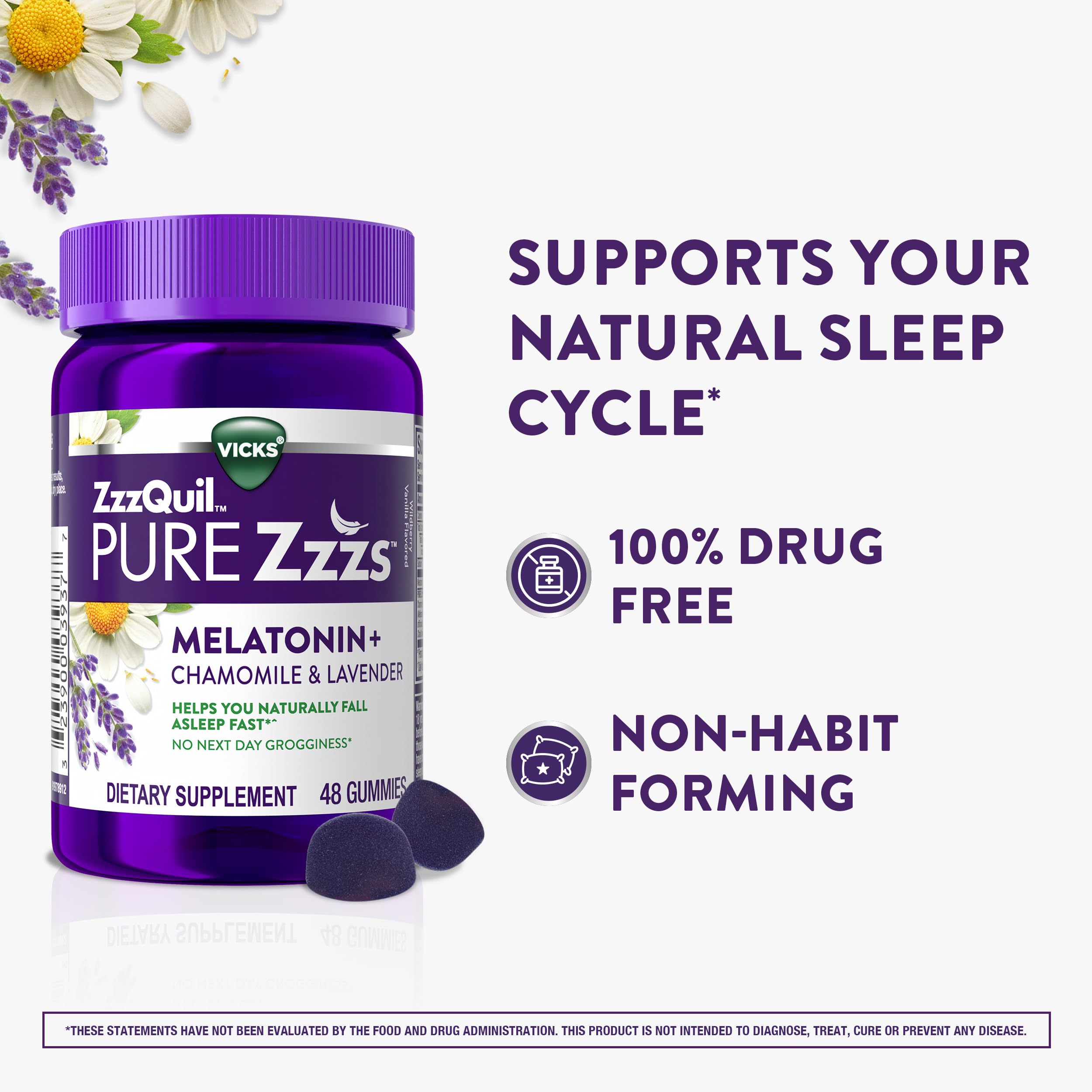ZzzQuil envase abierto con 48 unidades fácil de almacenar