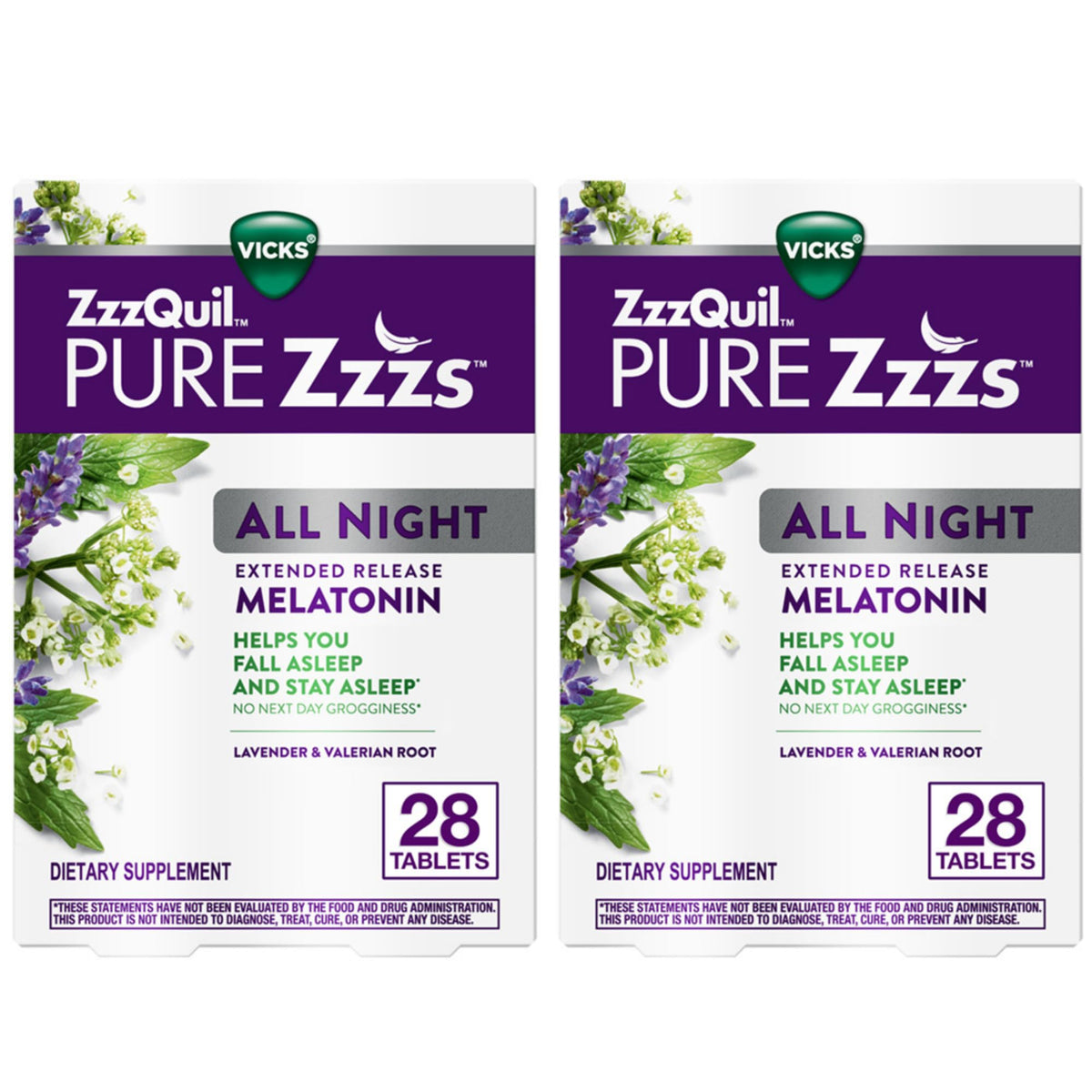 ZzzQuil envase frontal mostrando 56 tabletas y beneficios nocturnos