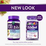 ZzzQuil gominola morada detalle del tamaño y apariencia apetecible