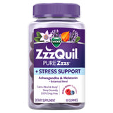 ZzzQuil etiqueta nutricional enfoque en información de dosis y aditivos