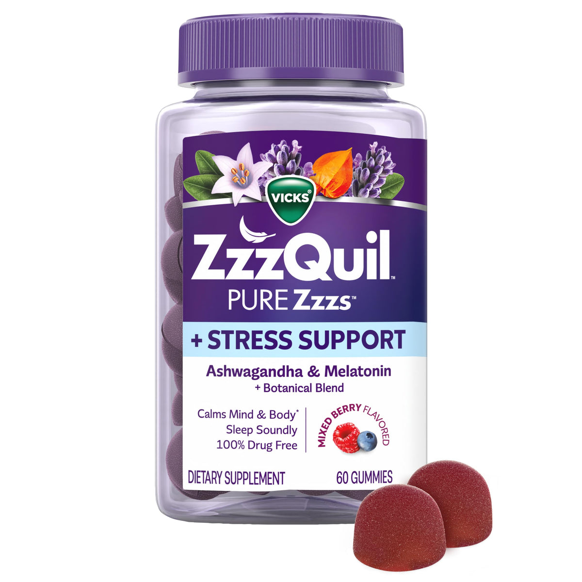 ZzzQuil frasco frente muestra diseño y fácil identificación del producto