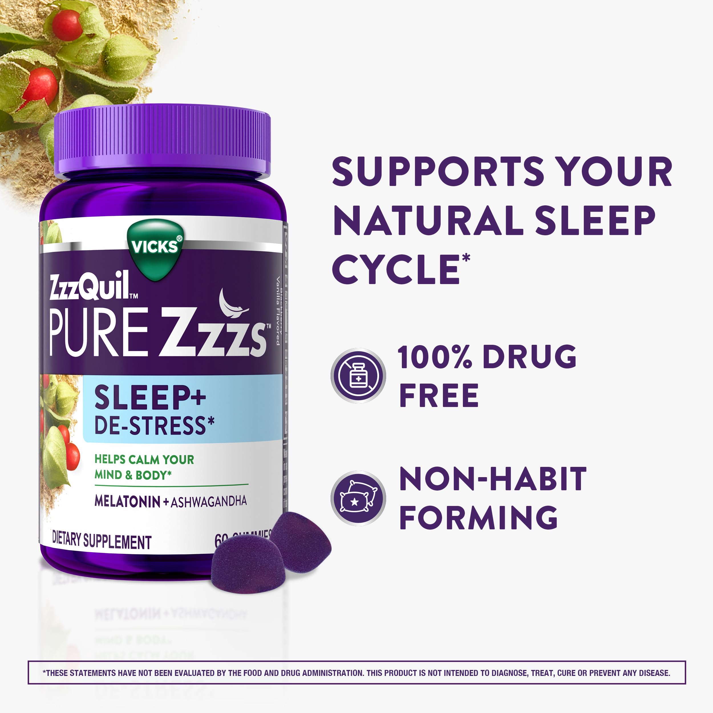 ZzzQuil gominola en mano muestra porción conveniente para llevar