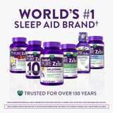 ZzzQuil tabletas disolviéndose en la boca enfatizando rápida absorción